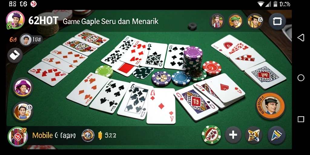 Tampilan seru gameplay Gaple di 62HOT.
