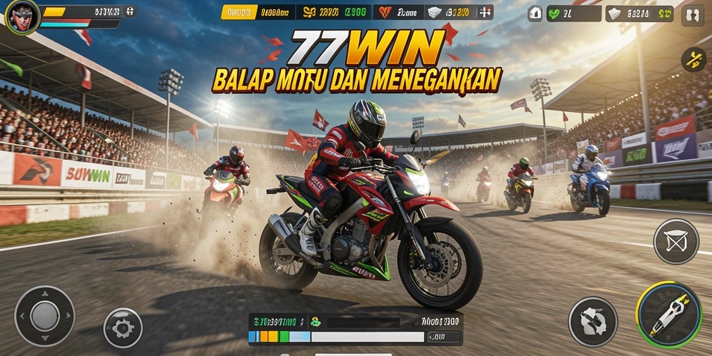 Gameplay seru dalam balapan motor di 77WIN
