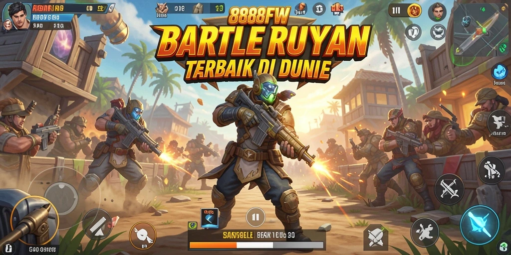 Gameplay Battle Royale seru di 888FW dengan pertempuran intens.