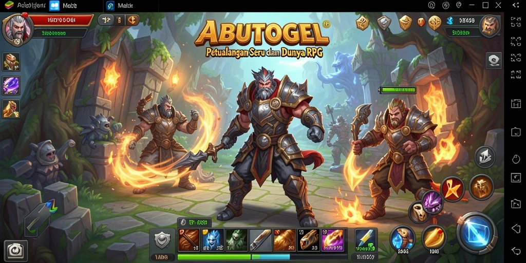 Tampilan gameplay ABUTOGEL menampilkan aksi seru dalam dunia RPG.