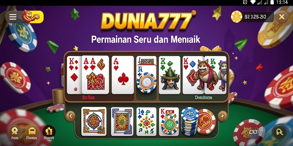 Tampilan gameplay DUNIA777 yang seru dan menantang di papan Domino.
