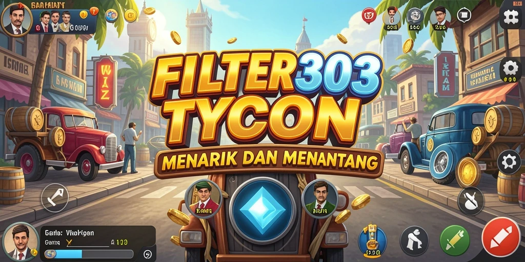 Tampilan gameplay FILTER303 yang seru dalam menyusun strategi bisnis.