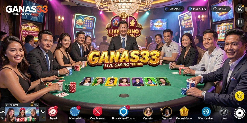 Tampilan gameplay Live Casino yang menarik dan interaktif di GANAS33.