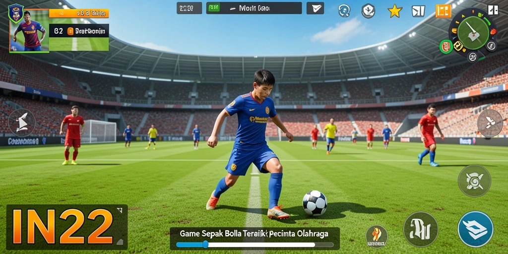 Tampilan mendebarkan dari pertandingan sepak bola di IN22.