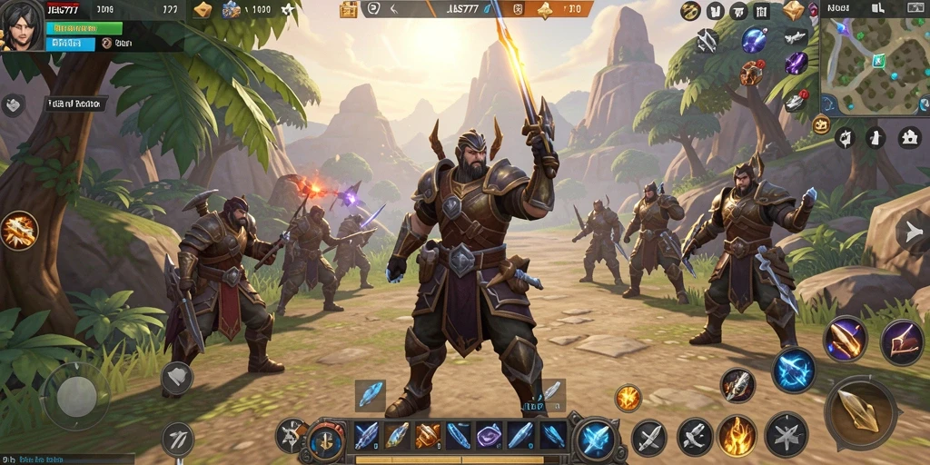 Tangkapan layar utama JELAS777 menampilkan aksi seru dalam dunia MMORPG.