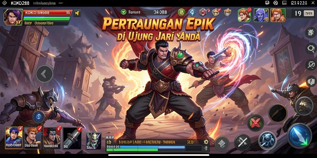 Tampilan mendebarkan dari gameplay pertarungan di KOKO288