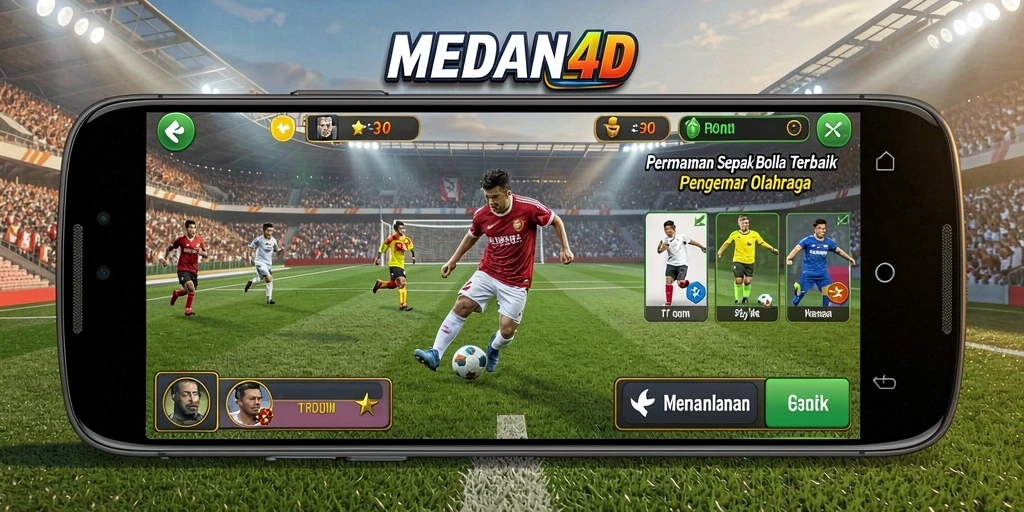 Tampilan menarik dari gameplay sepak bola yang memukau.