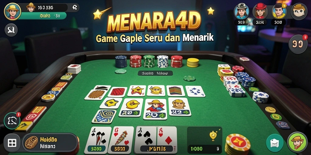 Screenshot permainan Gaple di MENARA4D saat seru-serunya bermain.