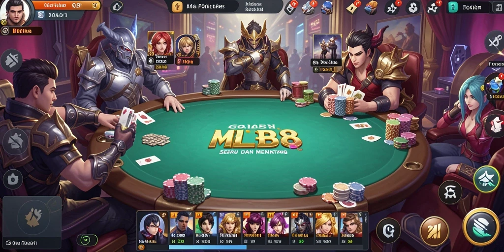 Tampilan gameplay poker yang mendebarkan dan seru.