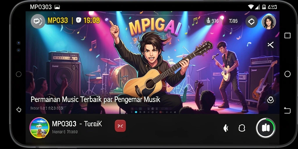 Screenshot MPO303 menampilkan pemain menikmati gameplay musik yang seru.