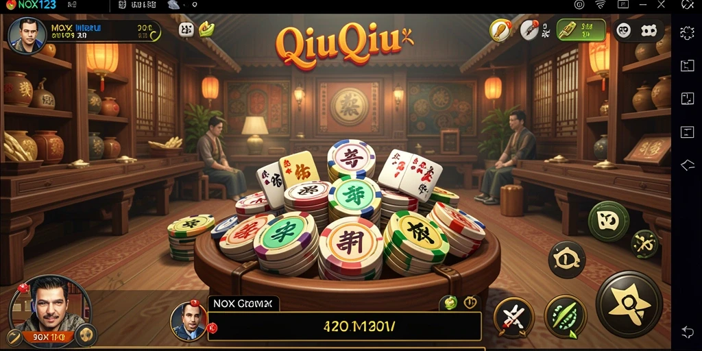 Tampilan gameplay QiuQiu yang seru di NOX123.