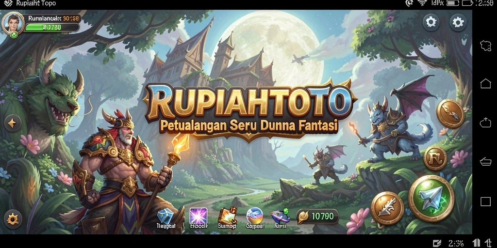 Screenshot utama RUPIAHTOTO menampilkan aksi seru dalam gameplay Adventure.